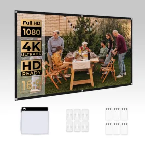 100" HD Foldable & Portable  Projector Screen for Indoor and Outdoor