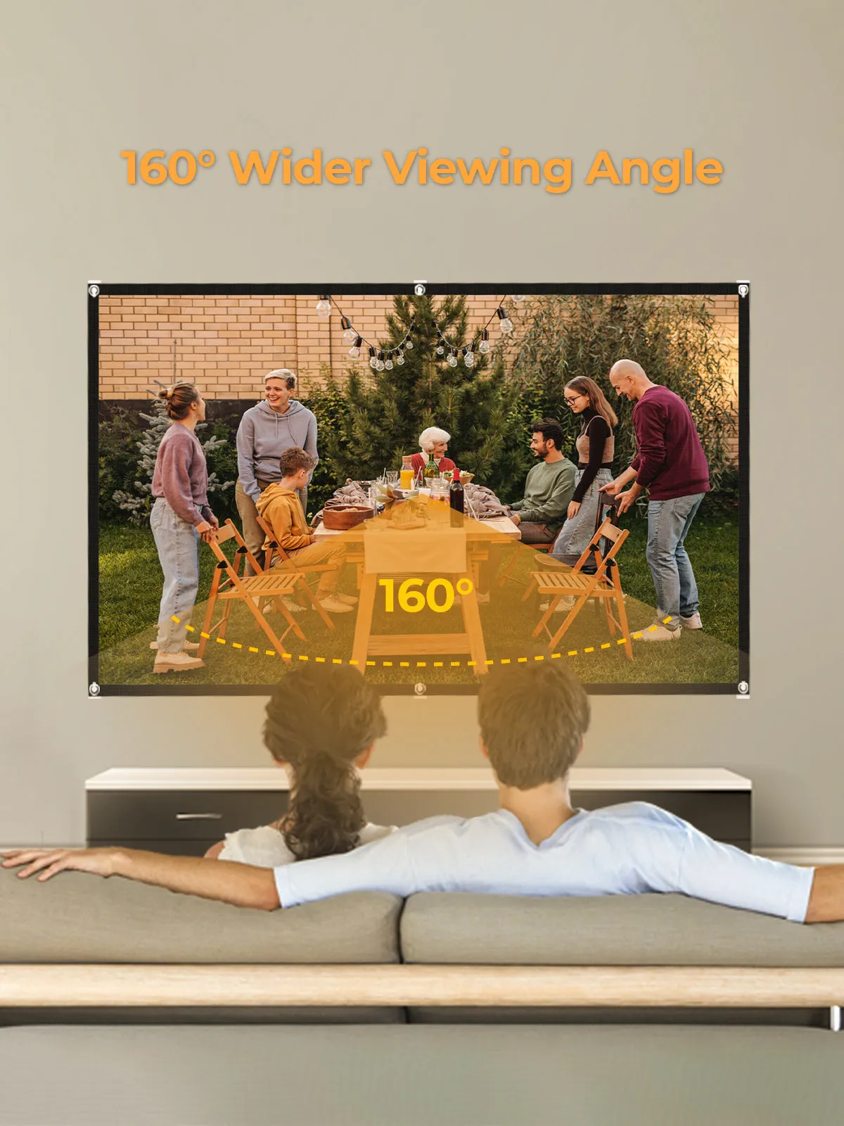 100" HD Foldable & Portable  Projector Screen for Indoor and Outdoor