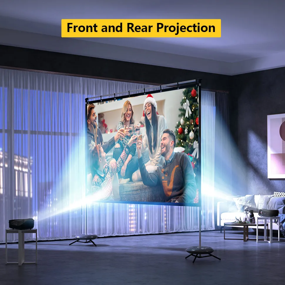 100" HD Portable Projector Screen w/ Stand for Indoor and Outdoor