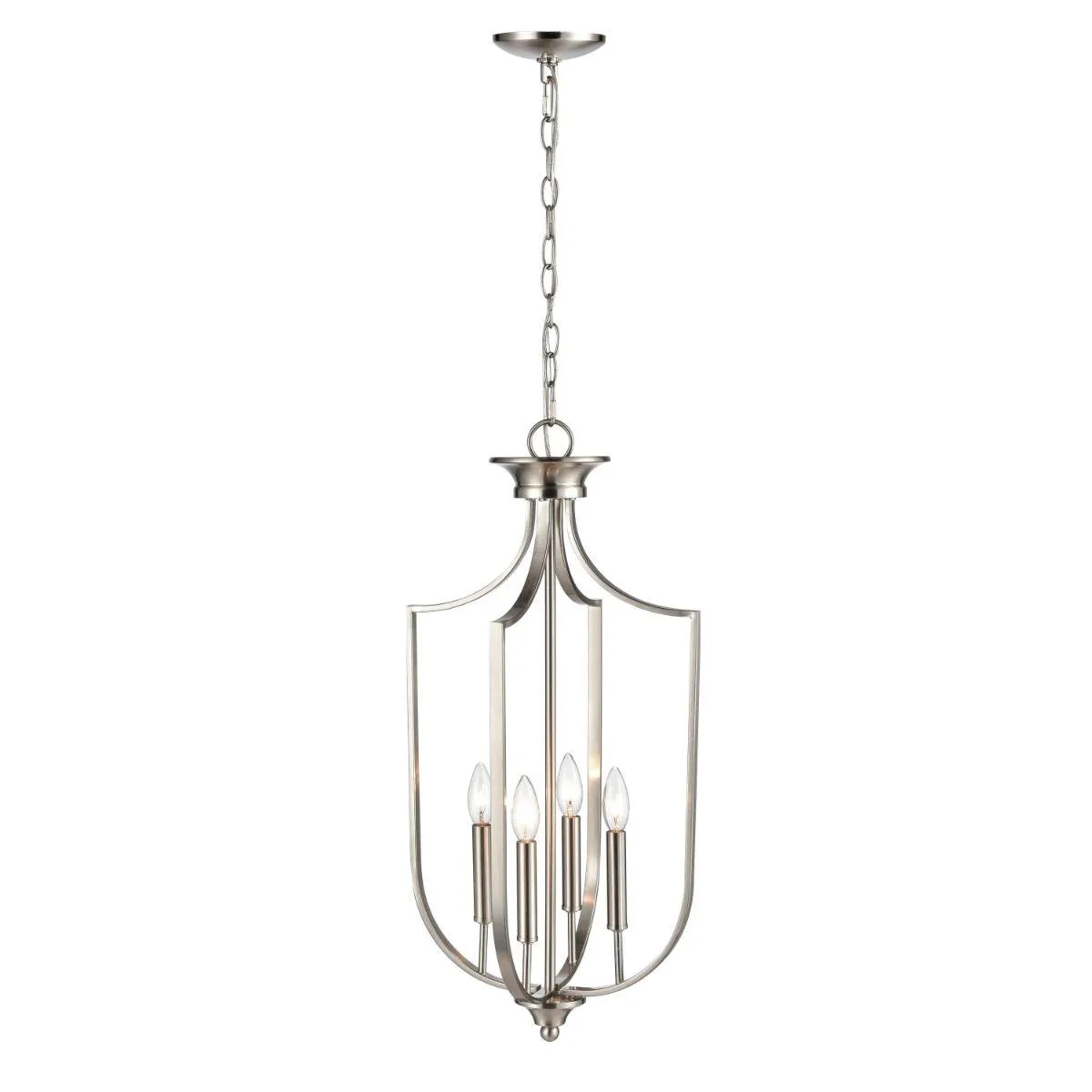 14 in. 4 Lights Pendant Light Nickel Finish