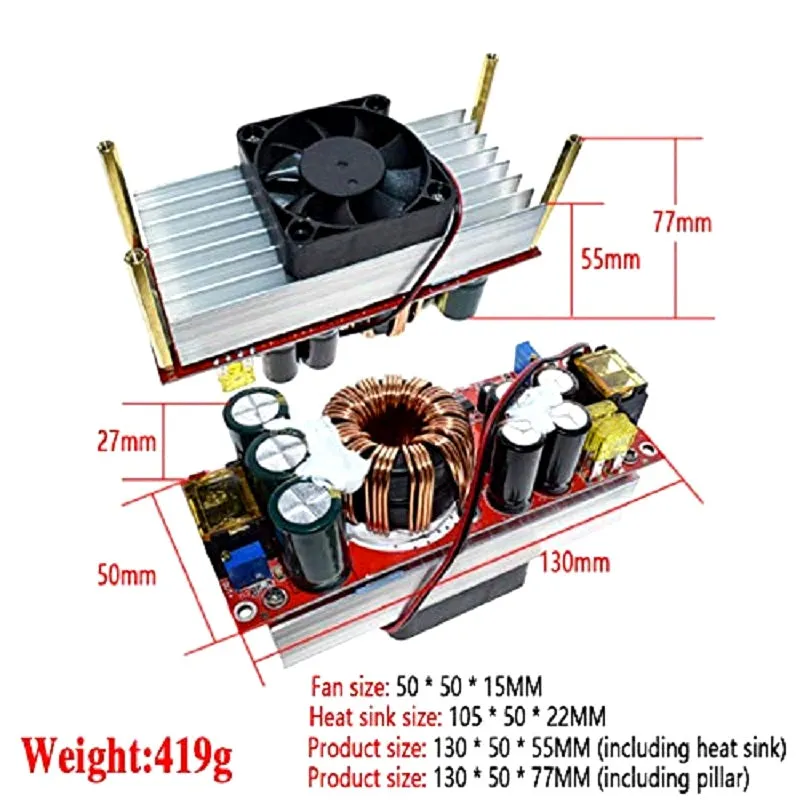 1800W 40A DC to DC Adjustable Constant Voltage and Current Power Supply Module