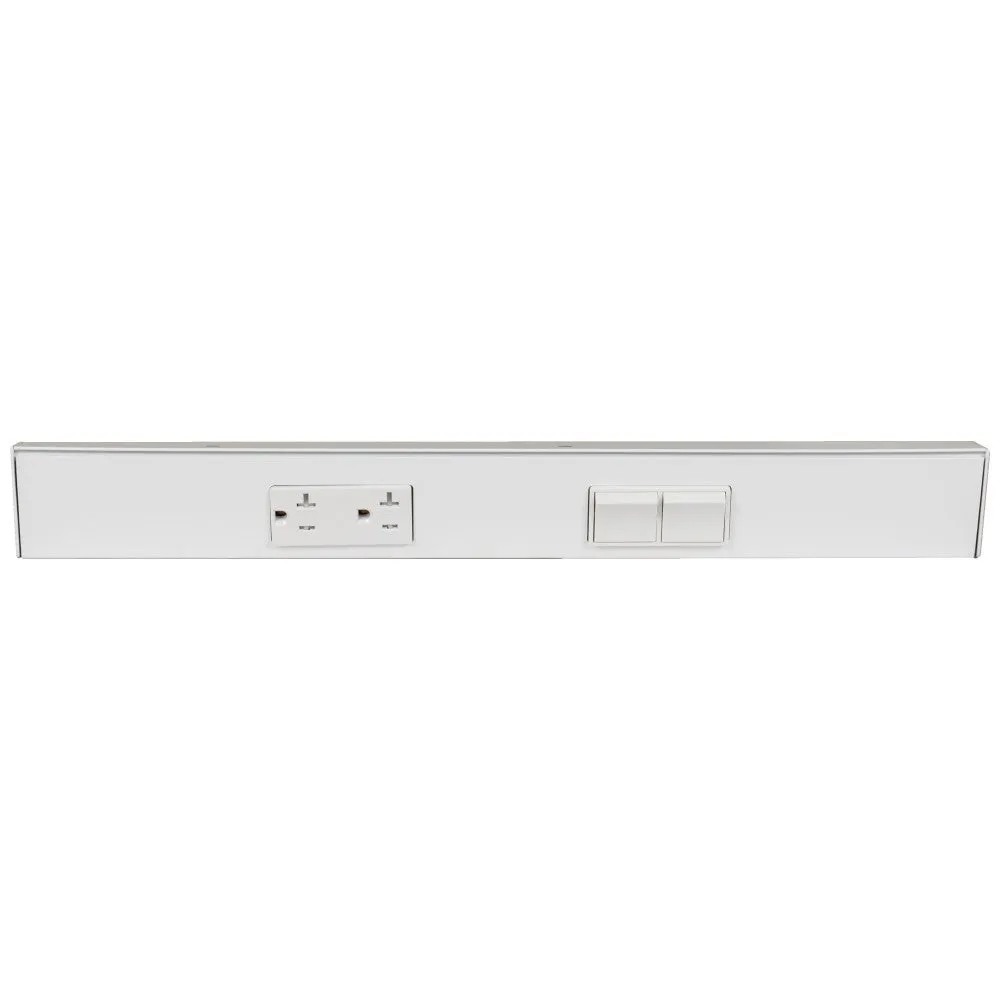 18" Tamper Resistant Outlet & Switches Under Cabinet Power Strip