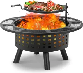 36 inch Outdoor Fire Pit with Grill