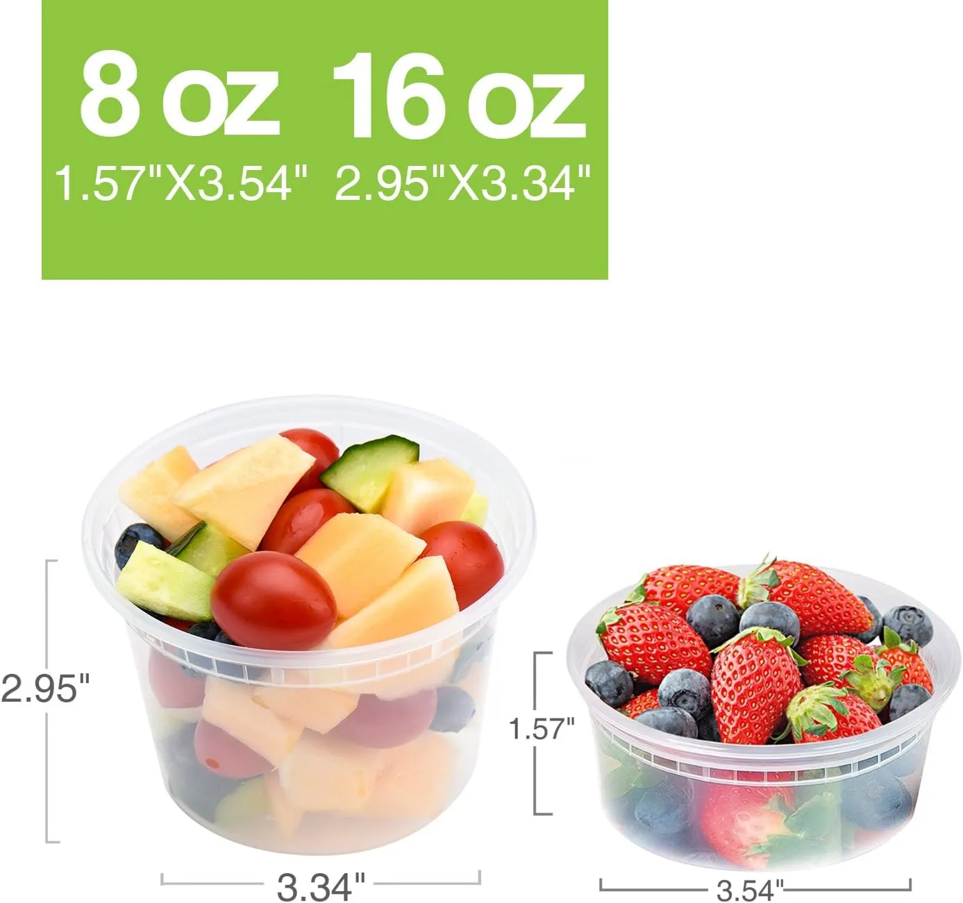 48 Pack (Mixed) 8OZ, 16OZ. and 32OZ. Plastic Food and Drink Storage Containers Set with Lids