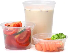 48 Pack (Mixed) 8OZ, 16OZ. and 32OZ. Plastic Food and Drink Storage Containers Set with Lids