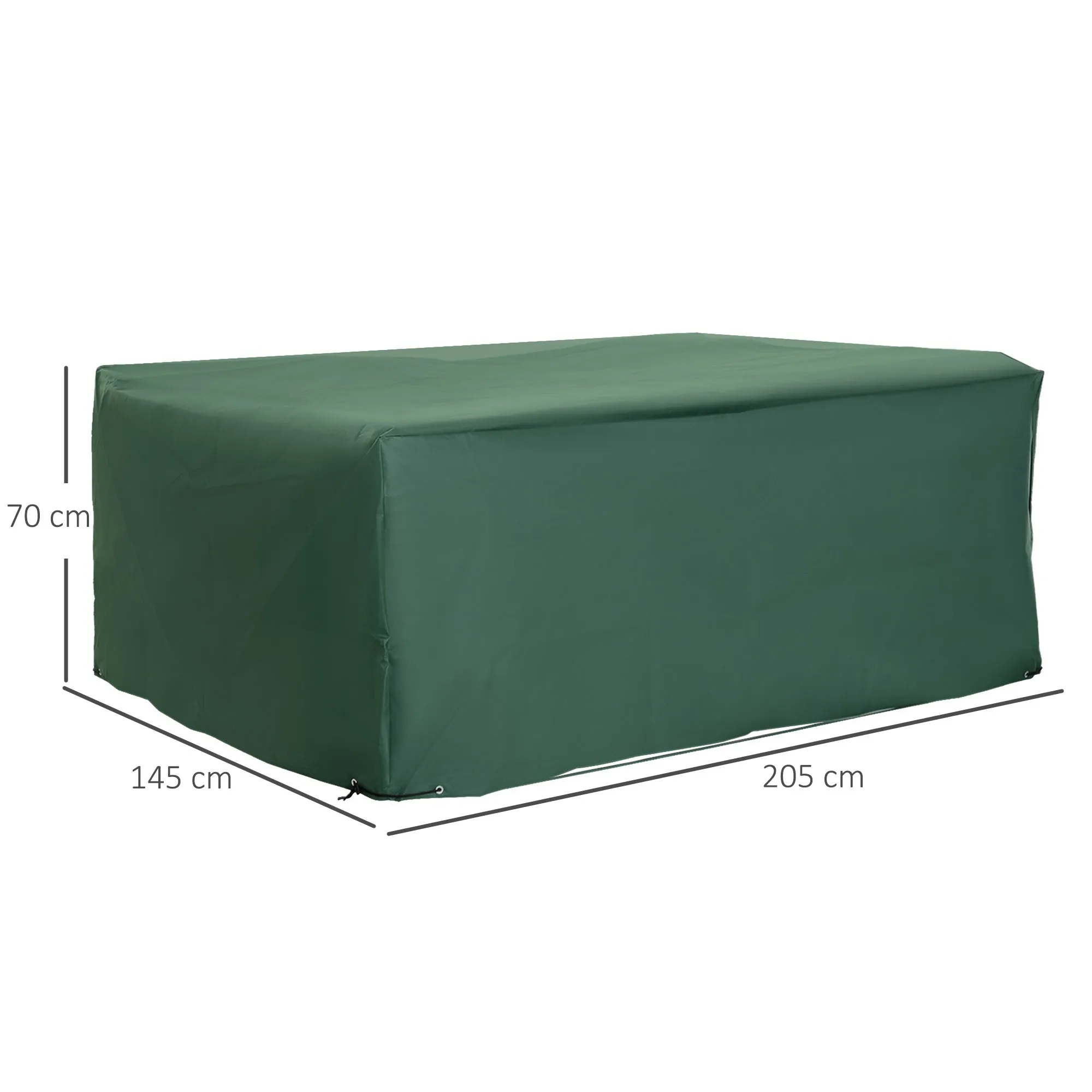 600D Garden Furniture Cover Outdoor Garden Rattan Furniture Protection Oxford Patio Set Cover Waterproof Anti-UV Green 205 x 145 x 70cm