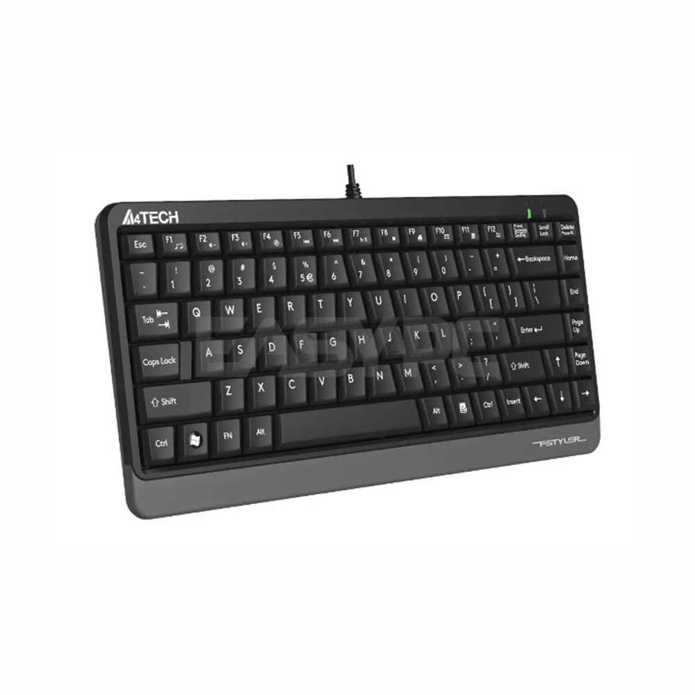 A4tech FKS11 Natural A Compact Keyboard Black/grey High-Elasticity Silicon Comfort Roundedge Keycaps