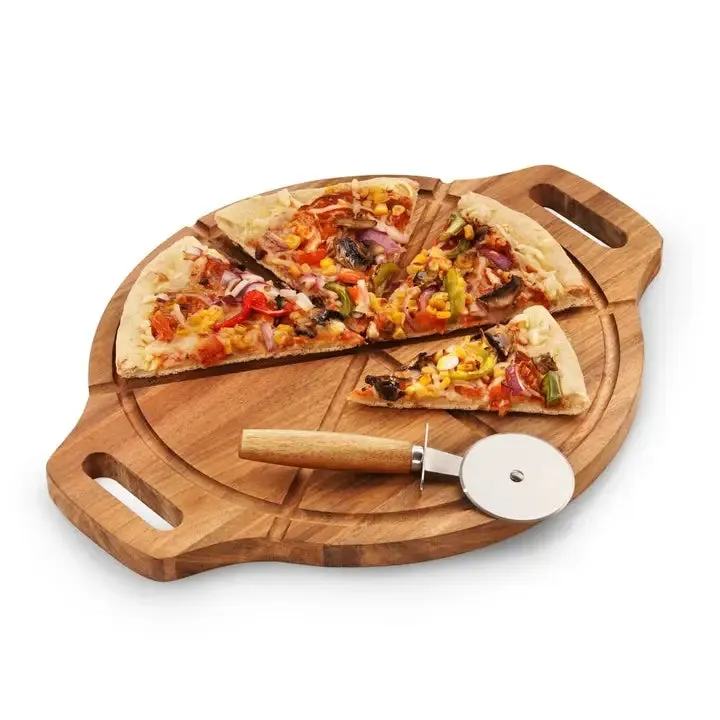 Acacia Wood Pizza Cutting & Cheese Board