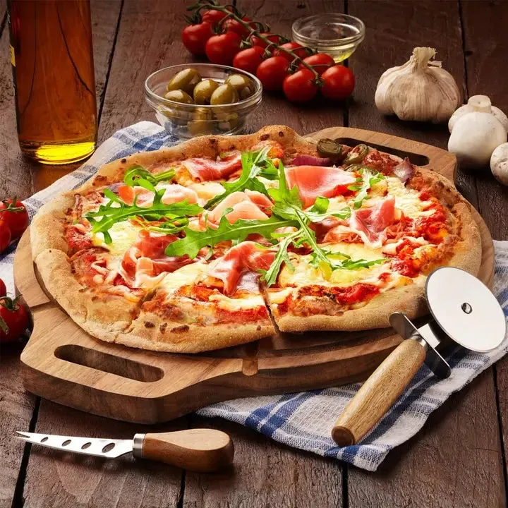 Acacia Wood Pizza Cutting & Cheese Board