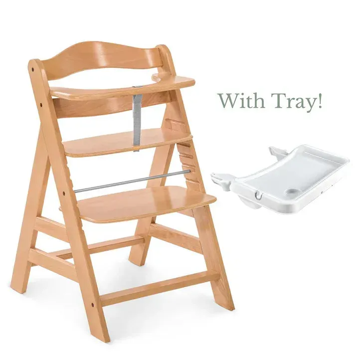 Alpha  Highchair with Tray - Natural/White