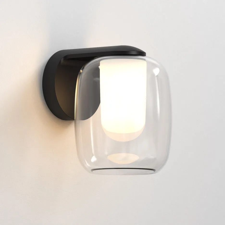 Aquina Bathroom Wall Light IP44 - Matt Black Polished Chrome-Finish