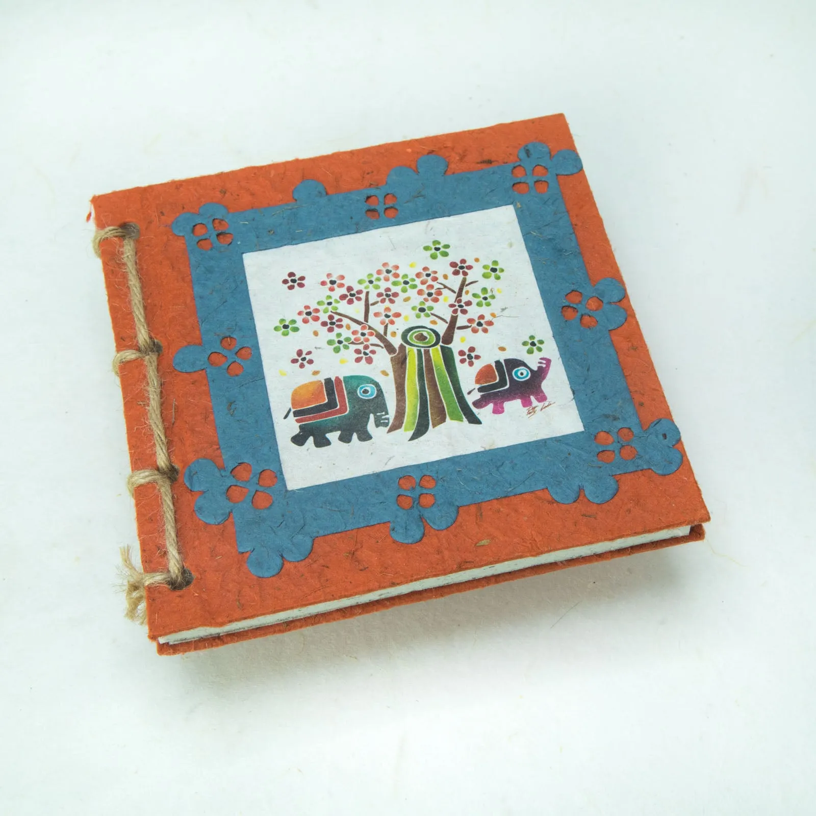 Artist Reproductions - Thailand Themed - Batik Art Set Orange - Twine Eco-friendly Journal and Scratch Pad Set