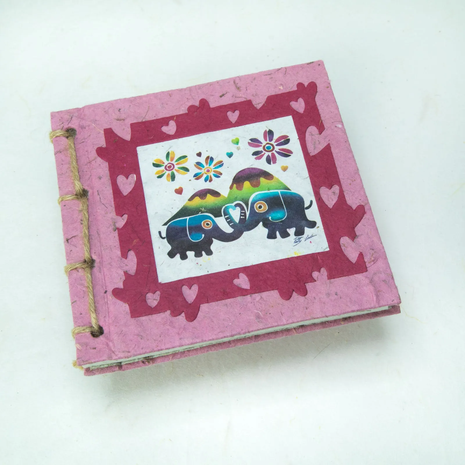 Artist Reproductions - Thailand Themed - Batik Art Set Pink - Twine Eco-friendly Journal and Scratch Pad Set