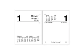 AT-A-GLANCE 2025 Compact Daily Loose-Leaf Desk Calendar Refill (3" x 3 3/4")