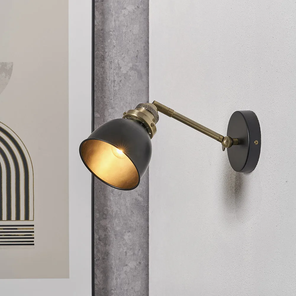 Augusto Black and Gold Task Wall Light