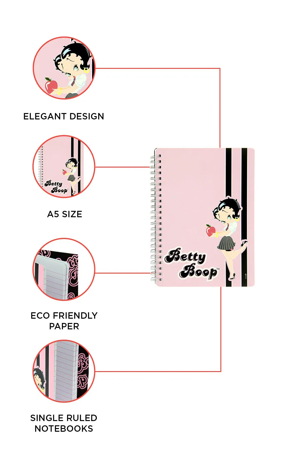 Betty Boop Retro Apple A5Note Spiral Book