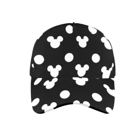 Black With White Mickey Polka Dots Hat