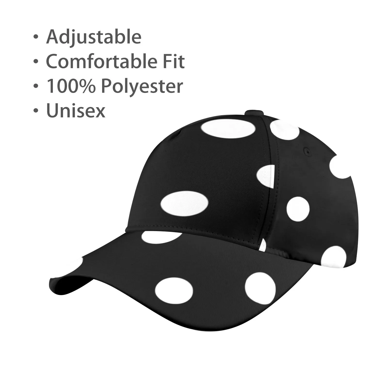 Black With White Polka Dots Hat