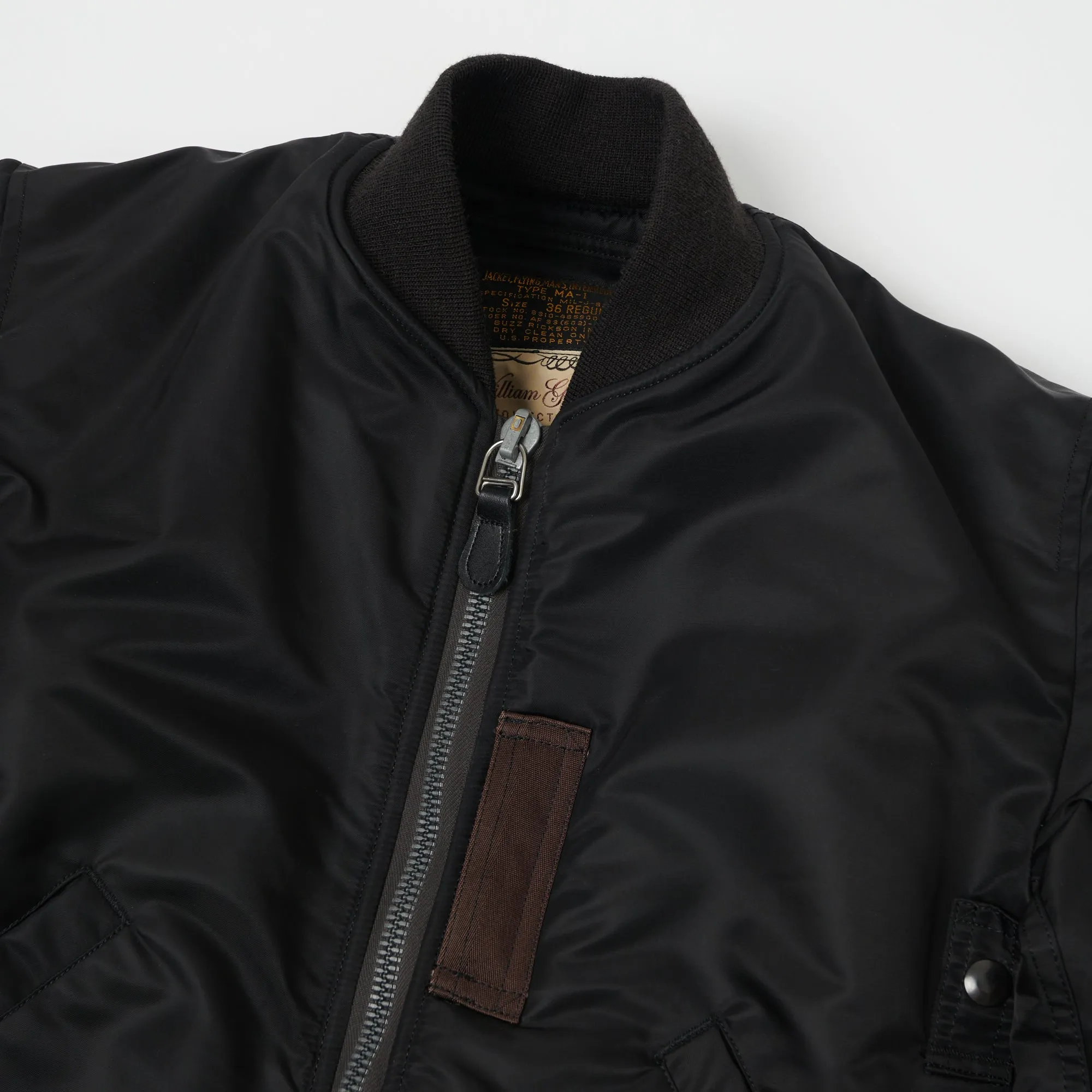 Buzz Rickson's X William Gibson Type MA-1 'Regular' Jacket - Black