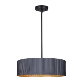 Canarm ICH1119A03BK17 Rexton 17 Inch Corrugated Black and Gold Chandelier