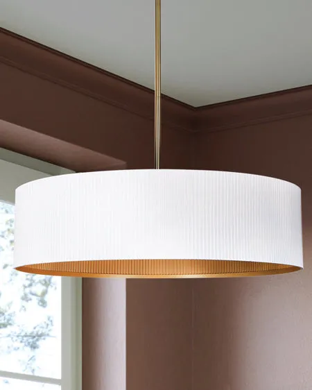 Canarm ICH1119A03WHG17 Rexton 17 Inch Corrugated White and Gold Chandelier