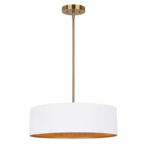 Canarm ICH1119A03WHG17 Rexton 17 Inch Corrugated White and Gold Chandelier