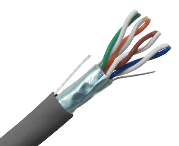 CAT5E Plenum Bulk Ethernet Cable, CMP, Shielded Solid Copper 24 AWG 1000FT