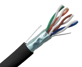 CAT5E Plenum Bulk Ethernet Cable, CMP, Shielded Solid Copper 24 AWG 1000FT