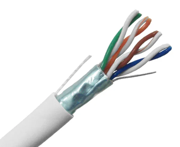 CAT5E Plenum Bulk Ethernet Cable, CMP, Shielded Solid Copper 24 AWG 1000FT