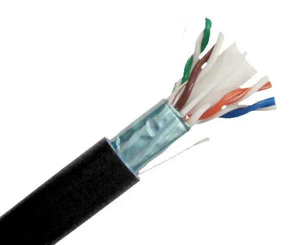 CAT6 Plenum Bulk Ethernet Cable, Shielded CMP, Solid Copper 23 AWG 1000FT