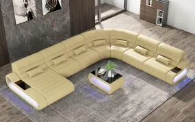 Catina XL Leather Sectional with LED Light