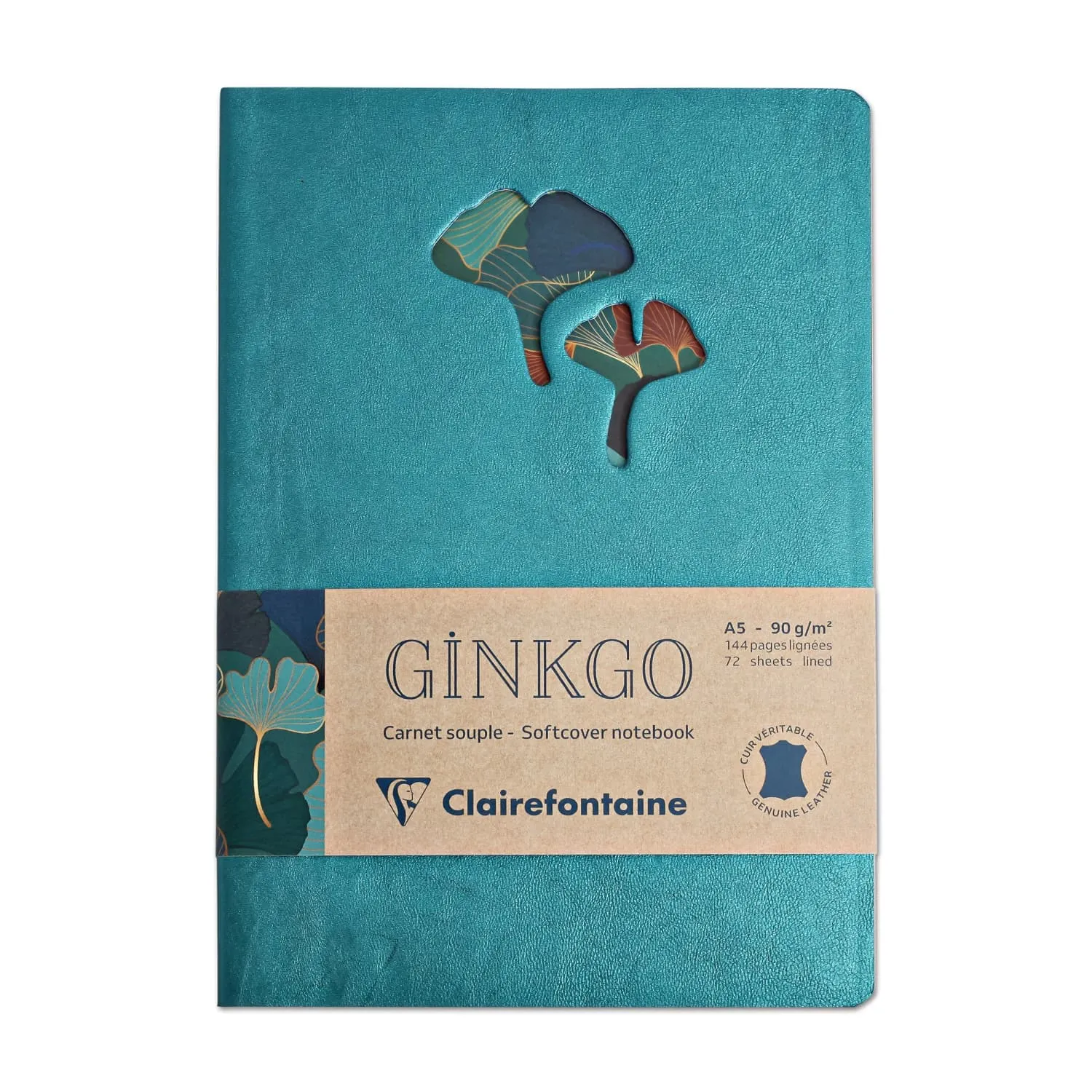 Clairefontaine Ginkgo Softcover Leather Notebook A5 Lined