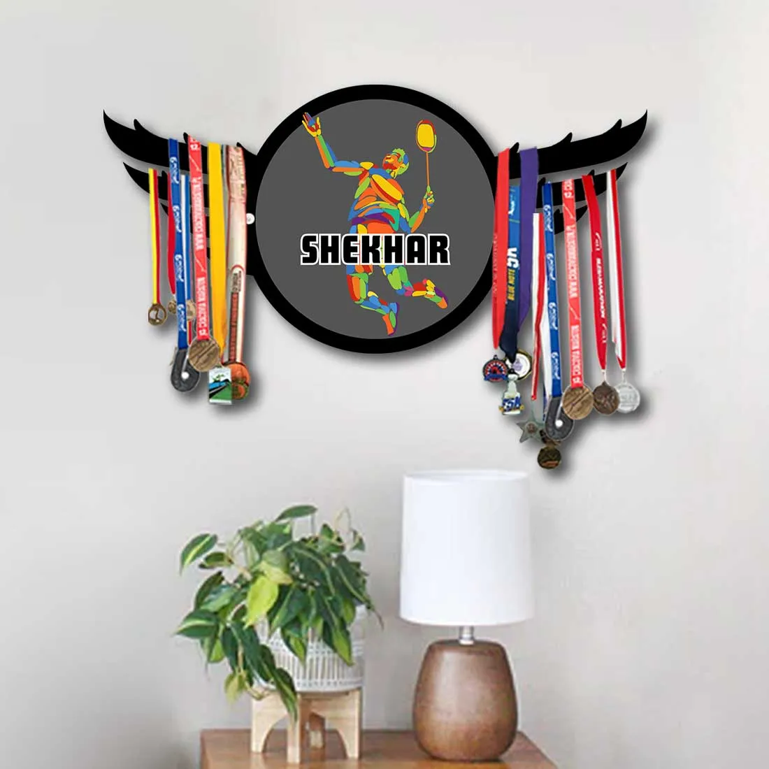 Custom Medal Hanger Metal Organizer for Medals-Badminton