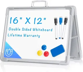 Double Sided Magnetic Whiteboard 16" X 12" Double Sided, Foldable, Portable, Magnetic