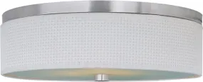 Elements 20" 3 Light Flush Mount in Satin Nickel - Vinyl Fabric Material