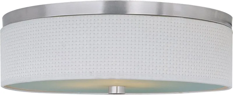 Elements 20" 3 Light Flush Mount in Satin Nickel - Vinyl Fabric Material