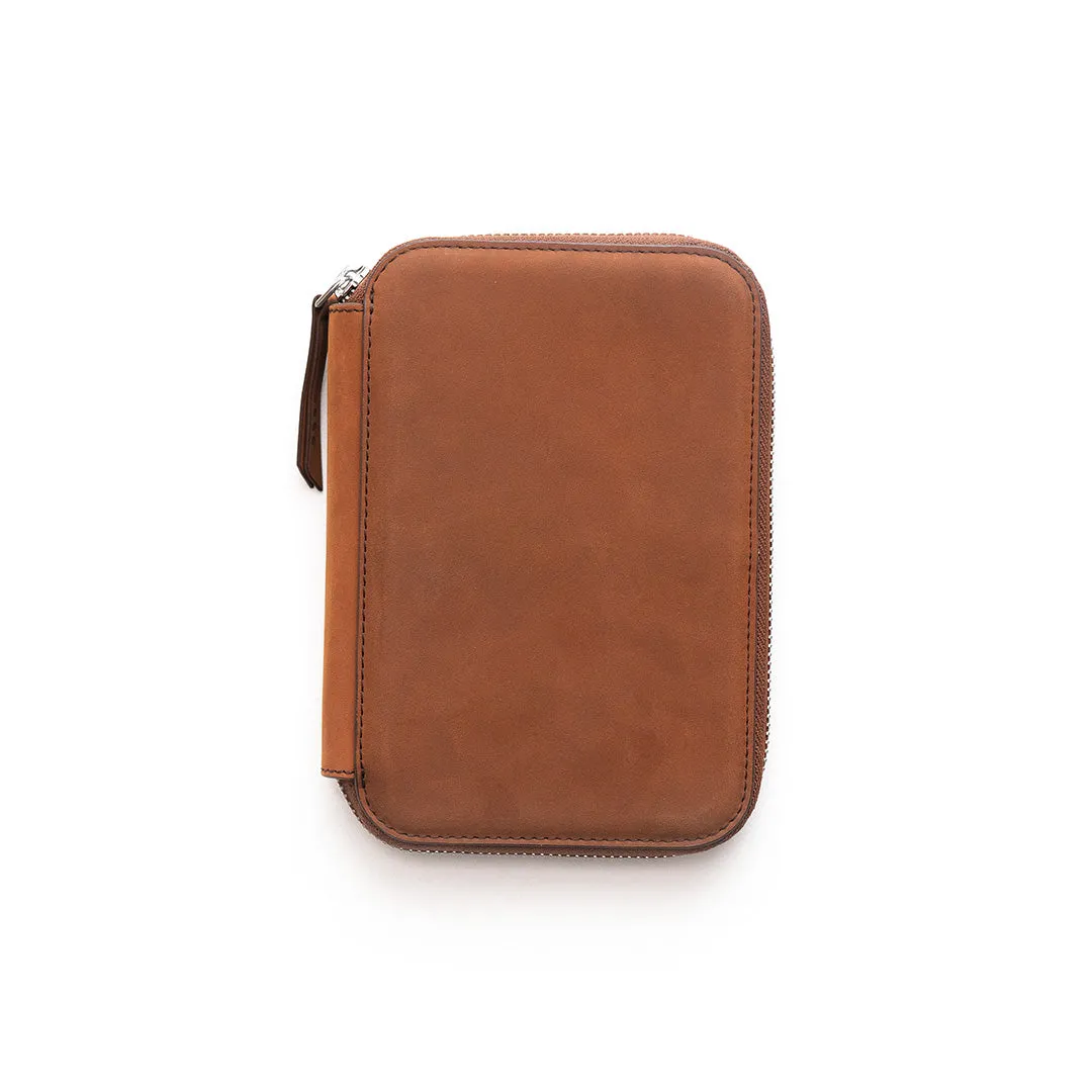 Endless Companion Leather Adjustable 5-Pen Pouch Brown