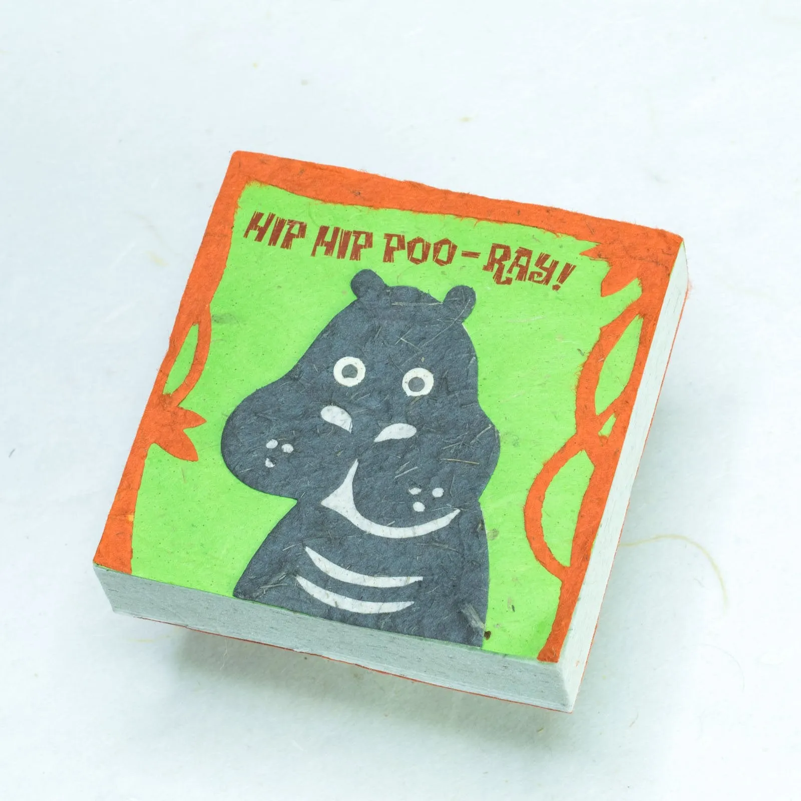 Faces At The Zoo - Hippo "Hip Hop POO-ray!" - Twine Eco-friendly Journal and Scratch Pad Set