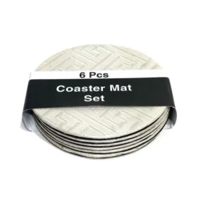 Faux Leather Coaster Mat Set (6 Pieces)