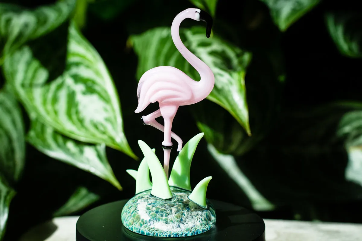 Flamingo Figurine with Cremation Ashes