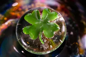 Four Leaf Glass Clover with Cremains