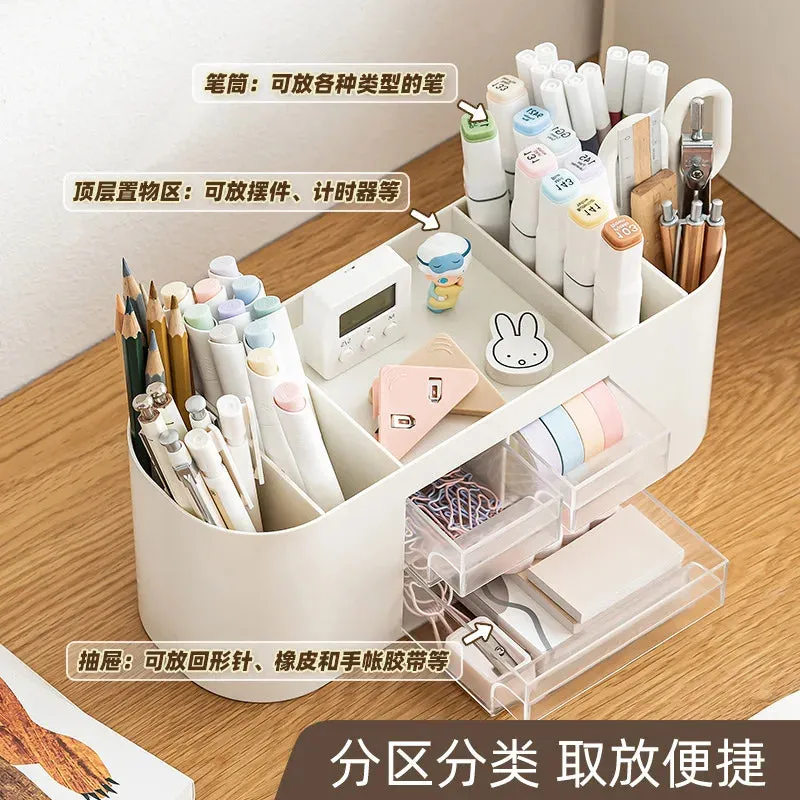 Geaspace  -  Drawer Style Pen Holder Storage Box Cute Stationery Cosmetics and Miscellaneous Items Box Student Desktop Organizer Accessories