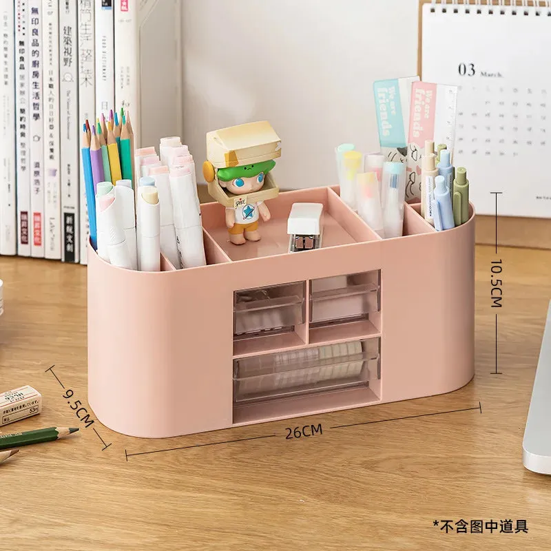 Geaspace  -  Drawer Style Pen Holder Storage Box Cute Stationery Cosmetics and Miscellaneous Items Box Student Desktop Organizer Accessories