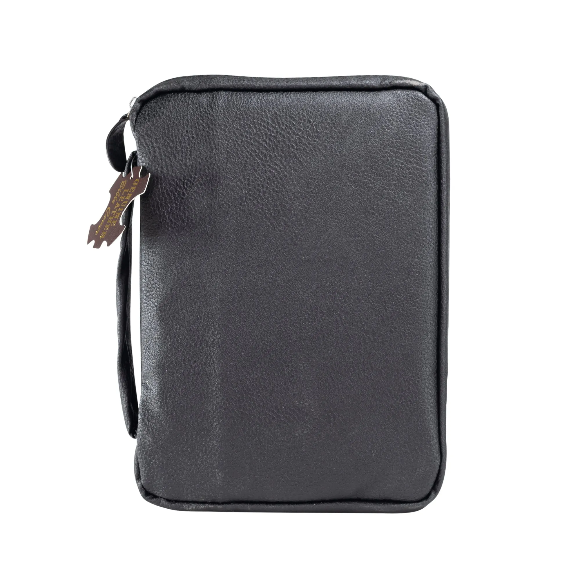 Genuine Leather Bible Cover - Black Pebble Grain