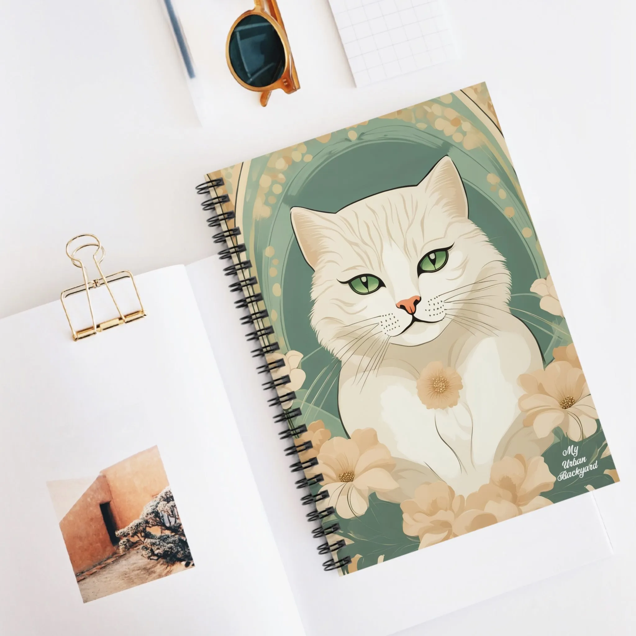 Green-Eyed Cat, Spiral Notebook Journal - Write in Style