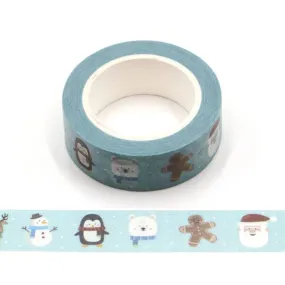 Happy Christmas Faces Washi Tape