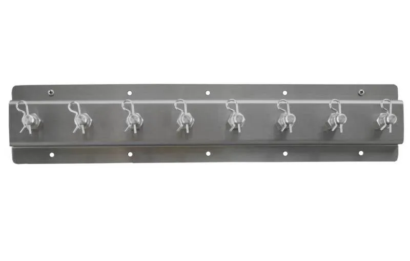 HRP Single Row Shock Rack - Wall Mount - 20 in Long - 8 Shock Capacity - White