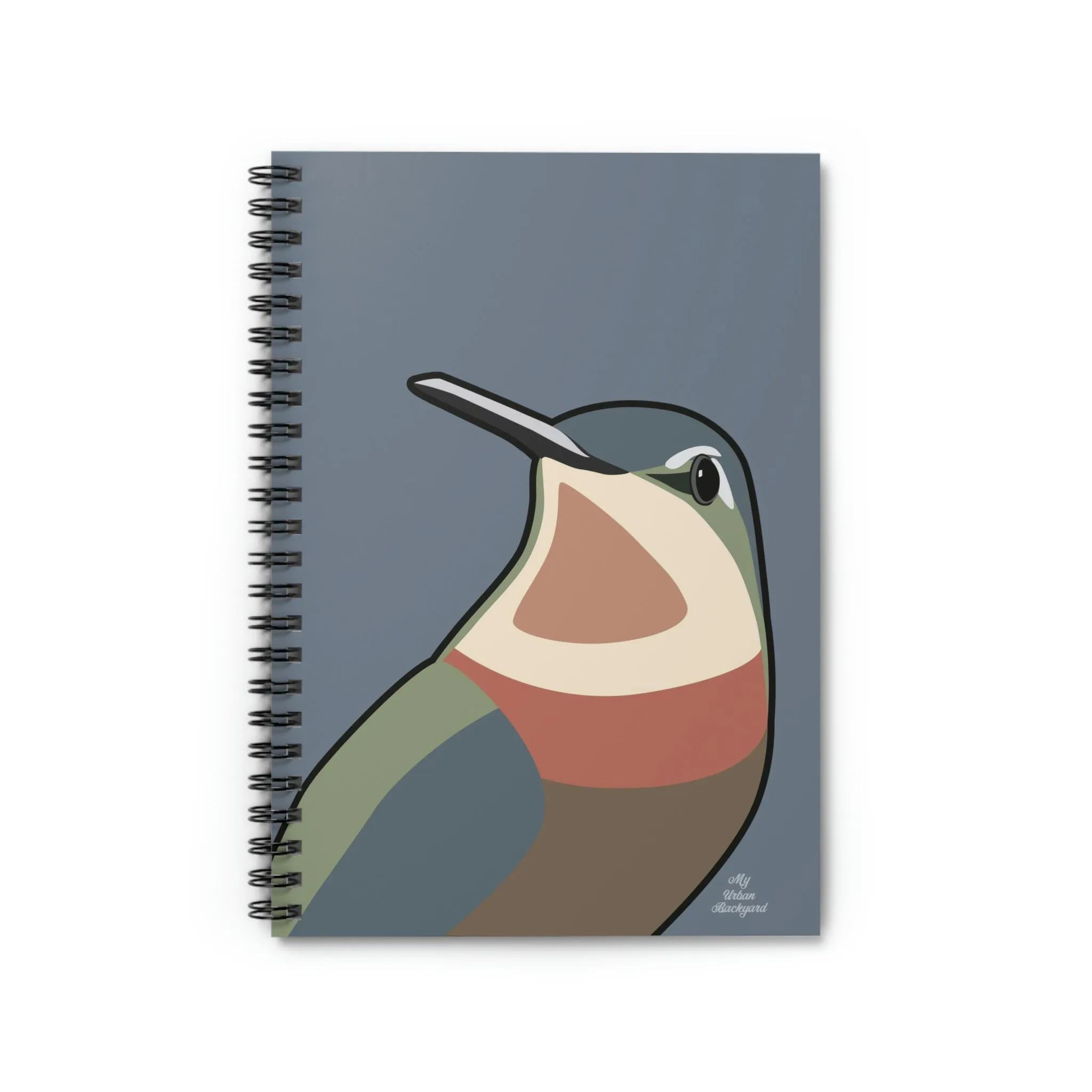 Hummingbird on Slate Gray, Spiral Notebook Journal - Write in Style