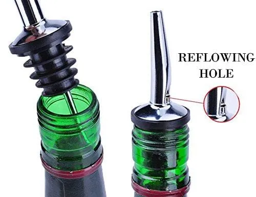 LanMa oil spout for olive oil Pour Set - Stainless Steel bottle spout and Wine Pour Liquor Dust Caps Covers (2 PCS)