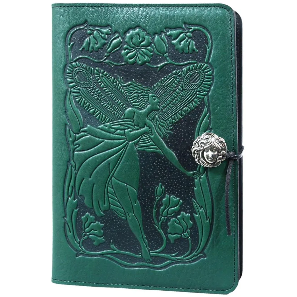 Leather Refillable Journal Notebook, Flower Fairy